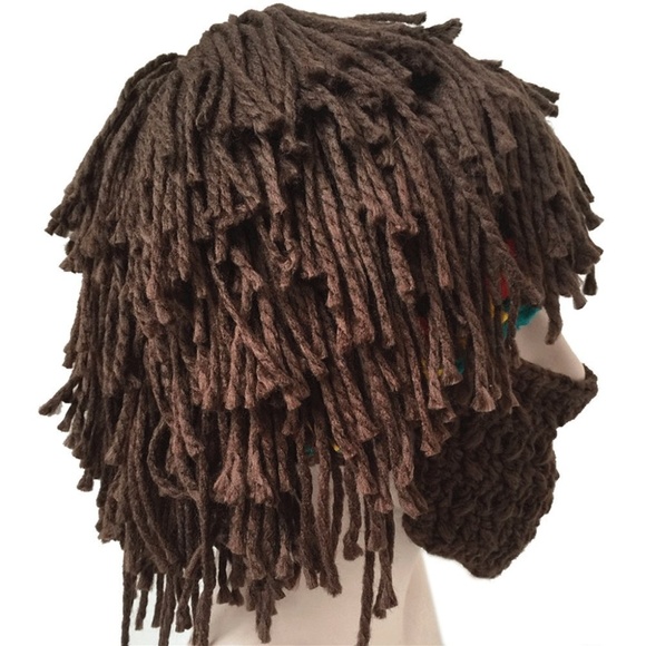 Halloween Costume Knit Mask Wig Beard Hat - Picture 2 of 3